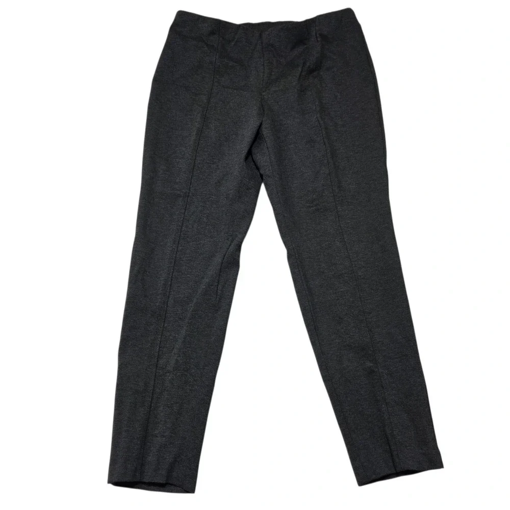 J.Jill‎ Slim Leg Stretch Pants Women XL Charcoal Gray Ponte Knit Pull On Career